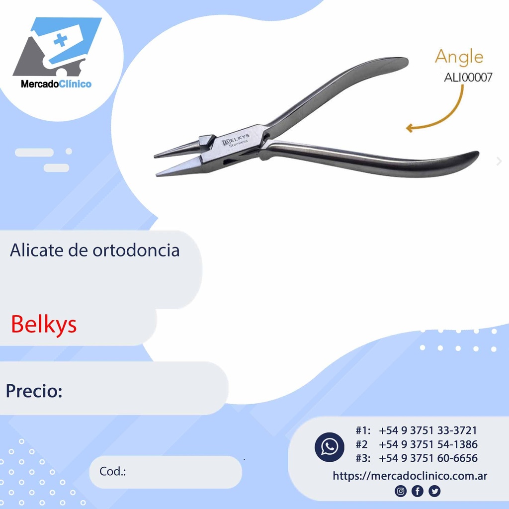 Alicate de ortodoncia Angle y How Recto - Belkys
