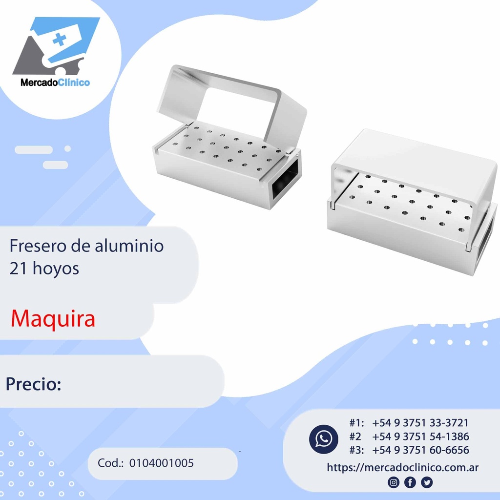 Fresero metálico de aluminio con 21 hoyos - Maquira
