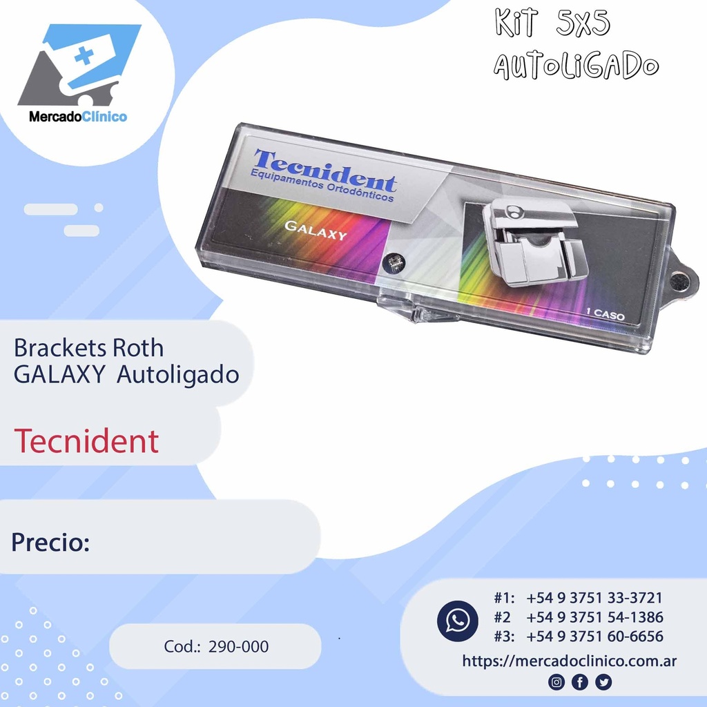 Bracket Galaxy Roth -5 x 5  (sistema autoligado) - Tecnident