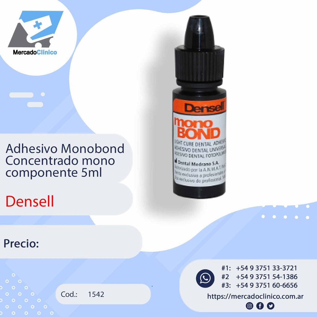 Adhesivo Monobond Concentrado mono componente 5ml - Densell