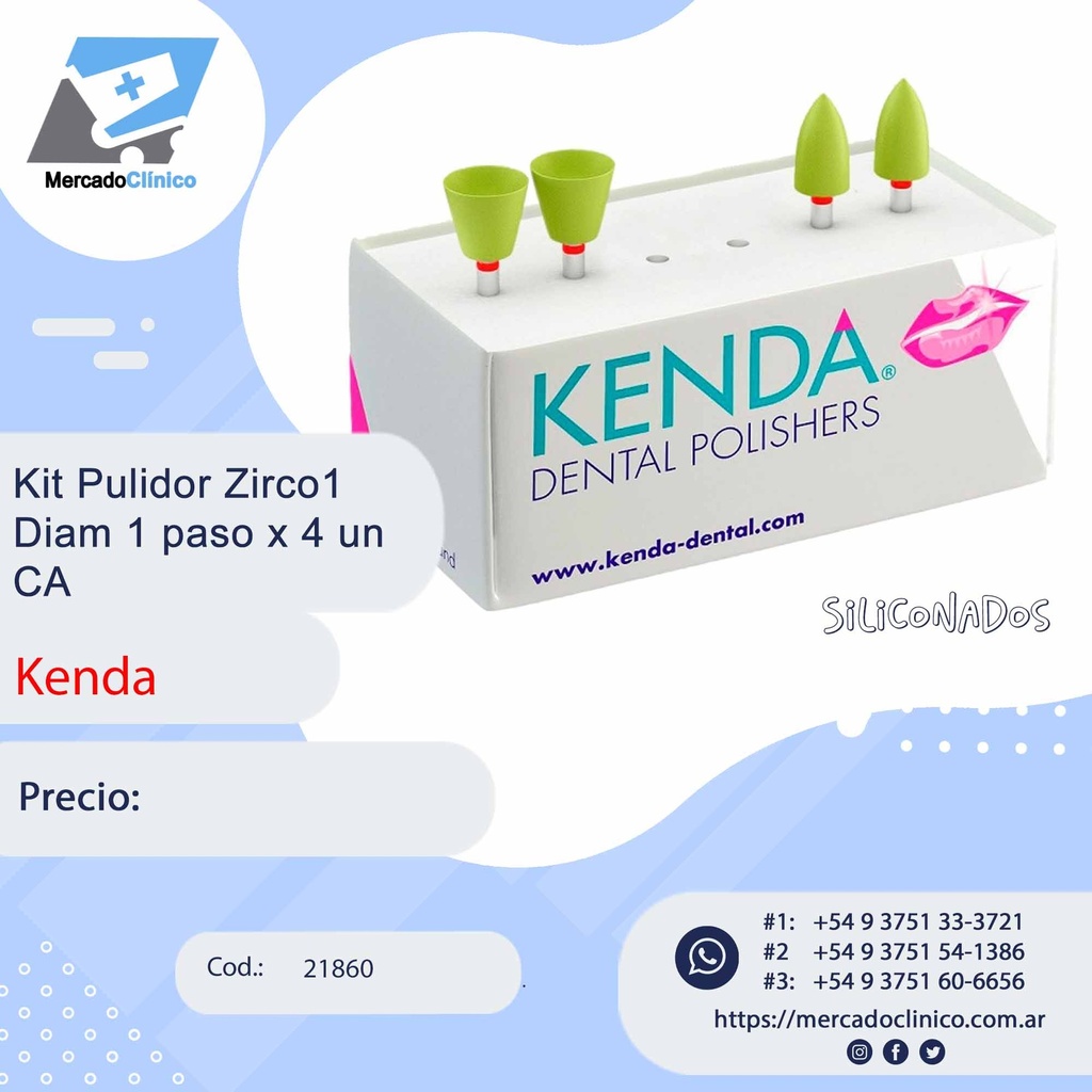 Kit Pulidor Zirco1 Diam 1 paso x 4 un  CA - Kenda