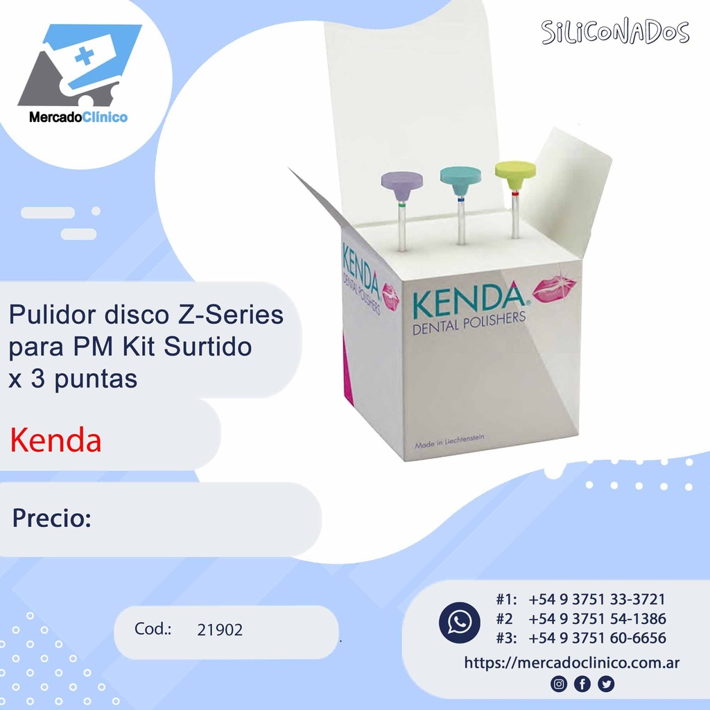 Pulidor disco Z-Series  para PM Kit Surtido  x 3 puntas - Kenda