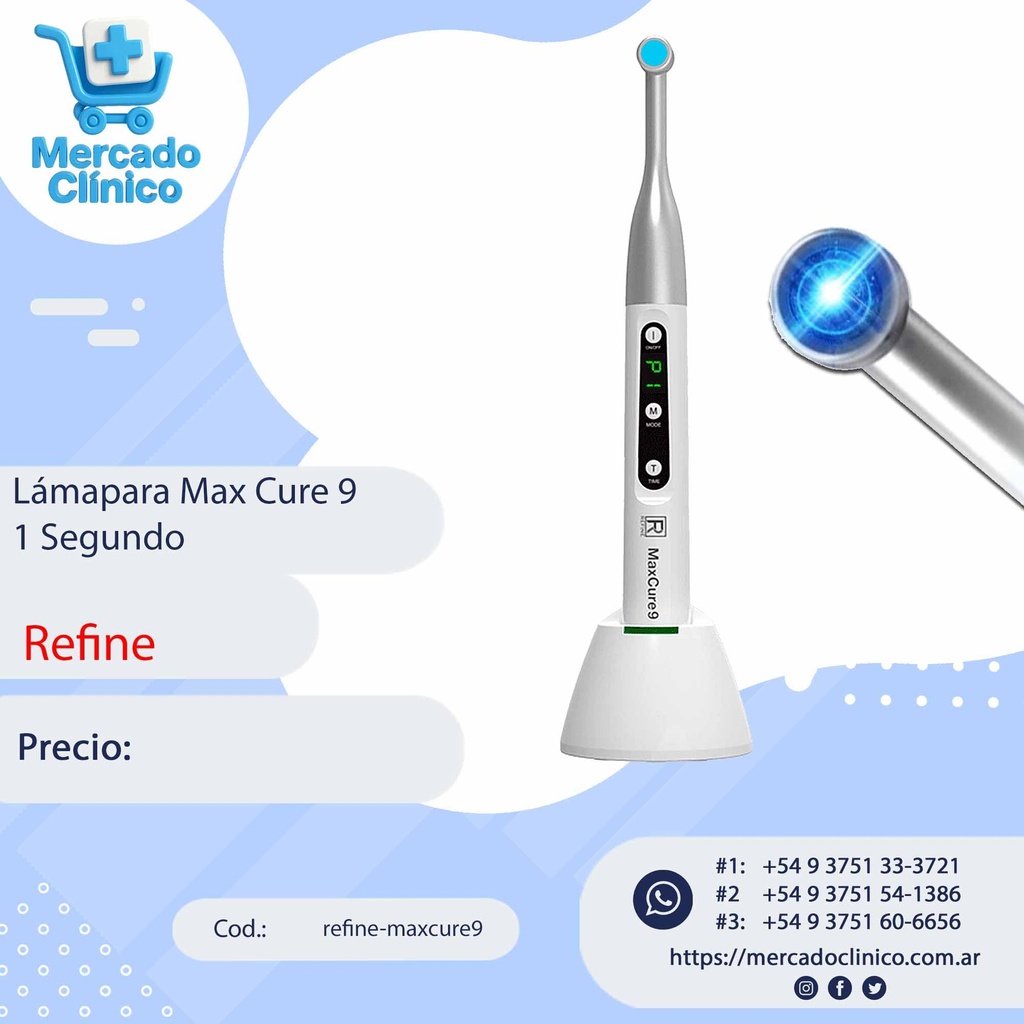 Lámpara Led 1 segundo - MAXICURE 9 - REFINE