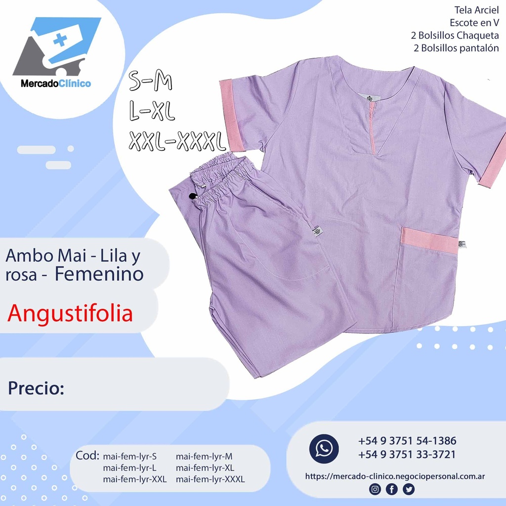 Ambo Mai - Pantalón y chaquetilla - Lila - Femenino - Angustifolia (copia)