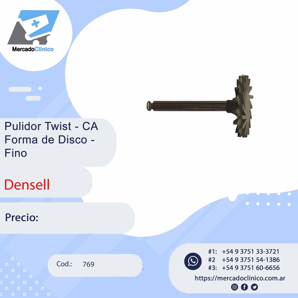Pulidor Twist - CA Forma de Disco - Fino - Densell