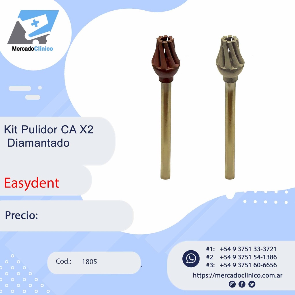 Kit pulidor CA X2 Diamantado - Easydent