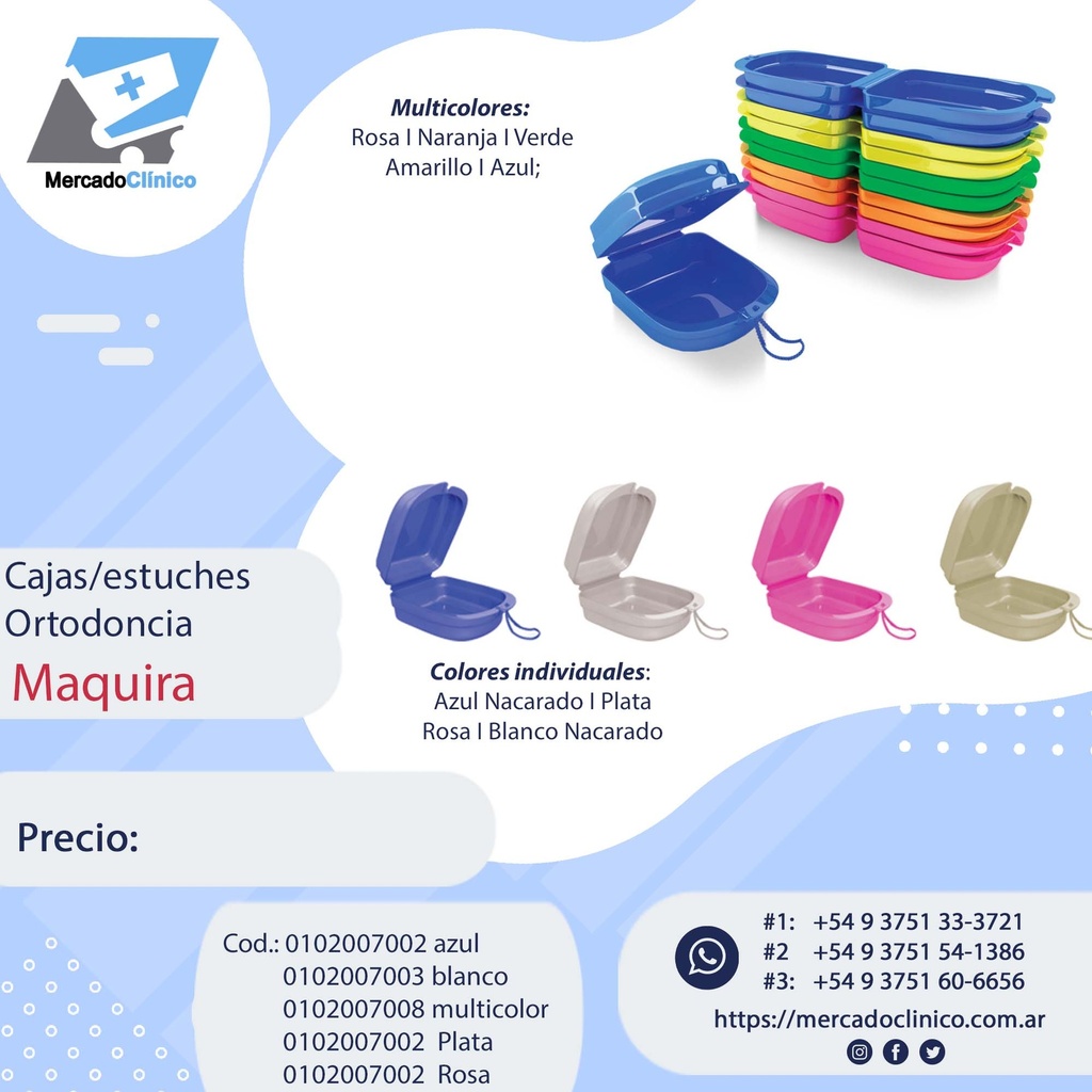 Cajas / Estuches / Box para Ortodoncia - x10 unidades - Maquira
