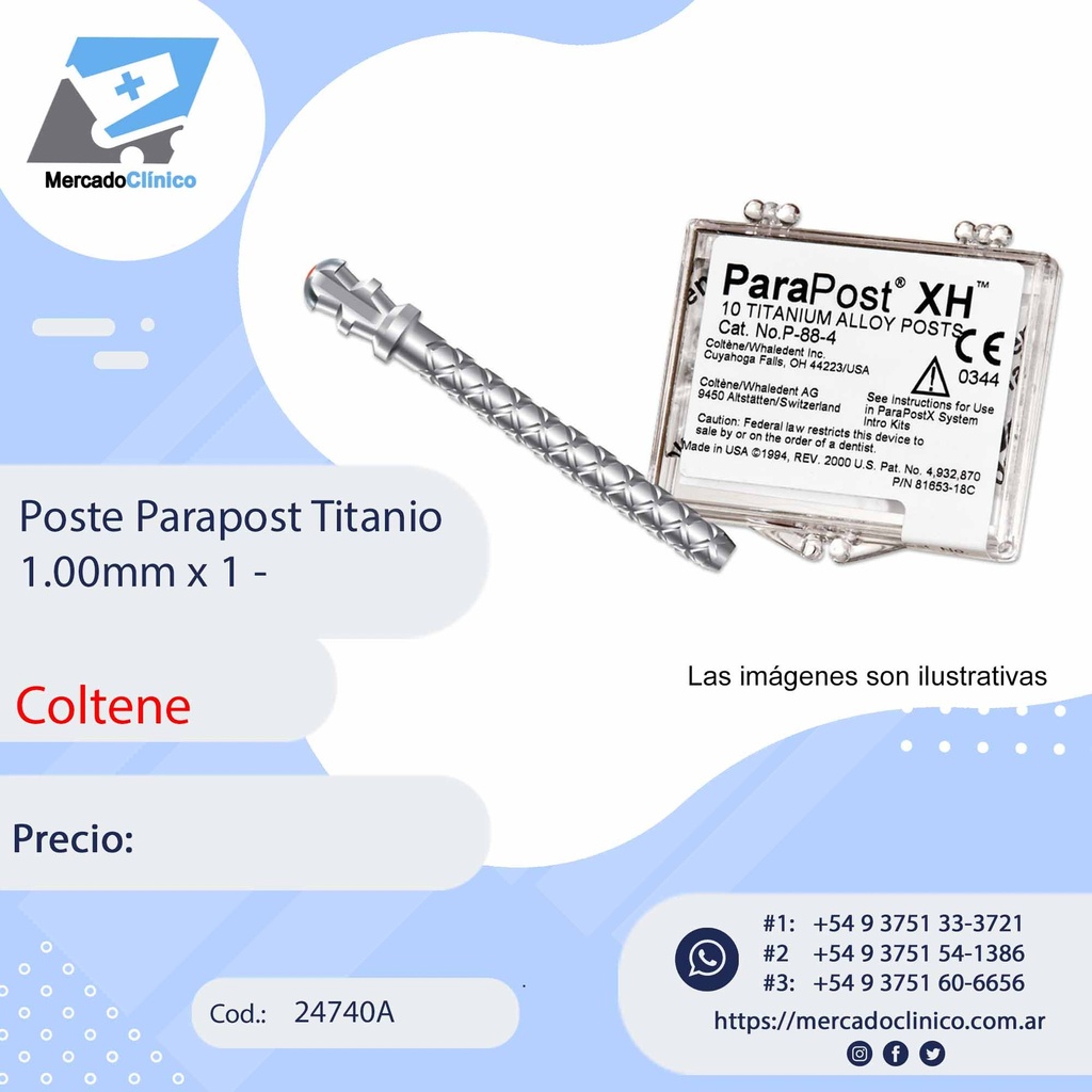 Poste / perno - Parapost Titanio 1.00mm x 1 - Coltene