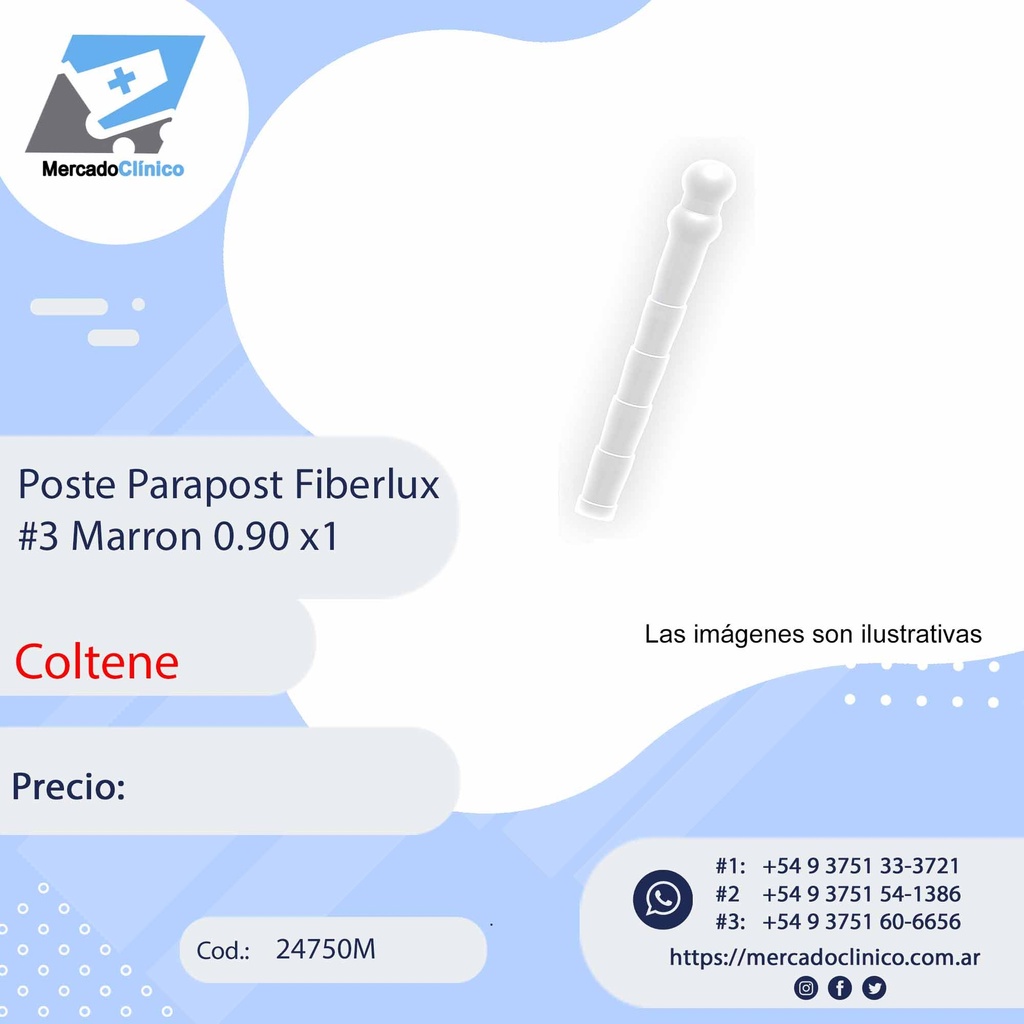 Poste Parapost Fiberlux #3 Marron 0.90 x1 - Coltene