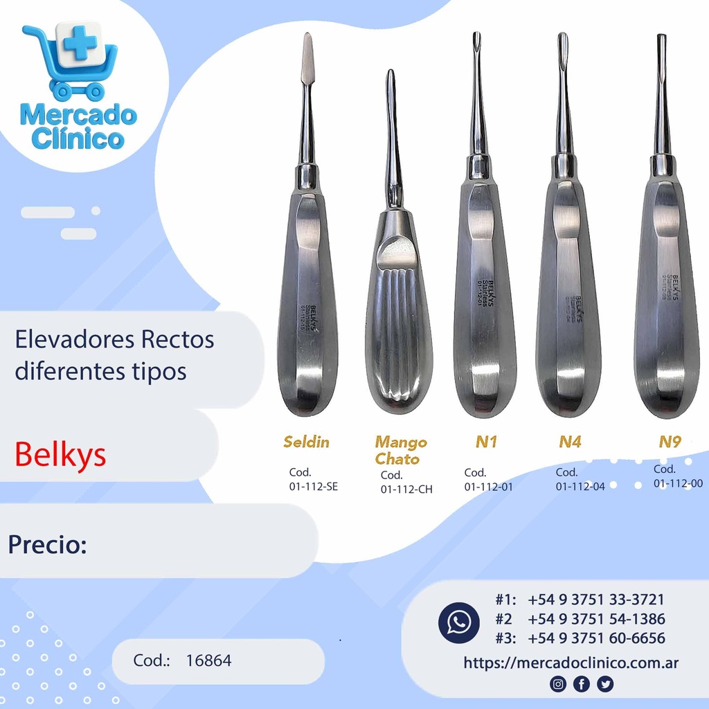 Elevadores apicales - varias formas - Belkys