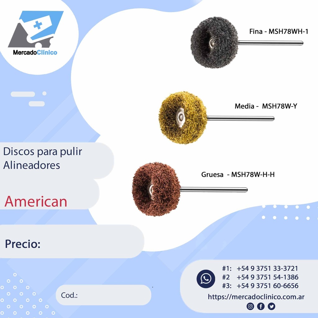 Discos para pulir Alineadores - diferentes grosores