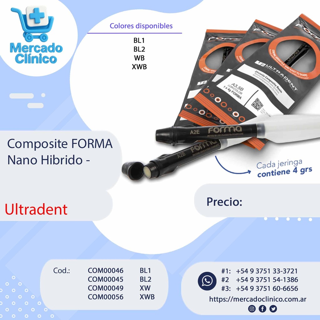 Composite / Resina -  FORMA  -  - Nano hibrida 4g - ULTRADENT 