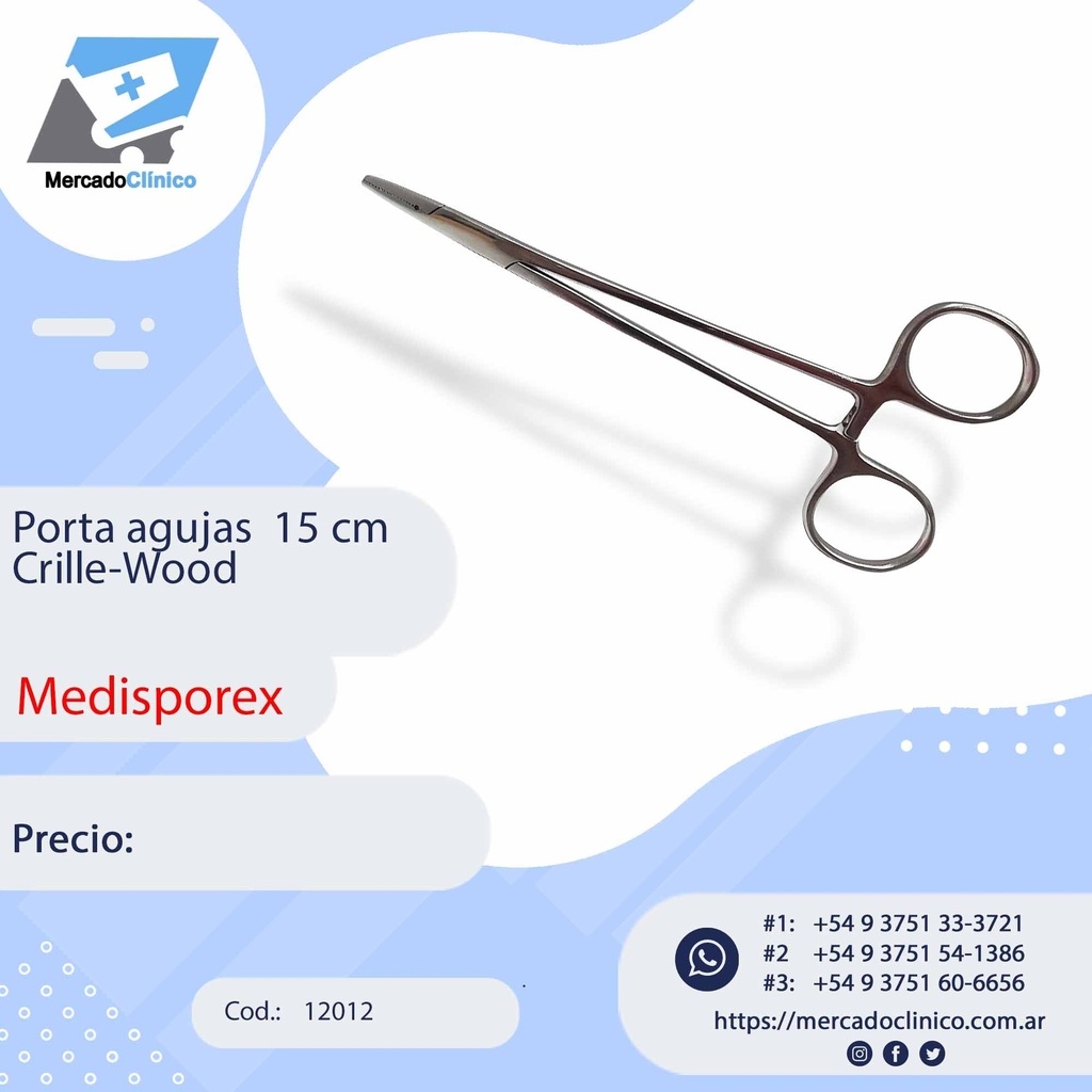 Pinza Porta Agujas CRILLE-WOOD - 15 CM - PS