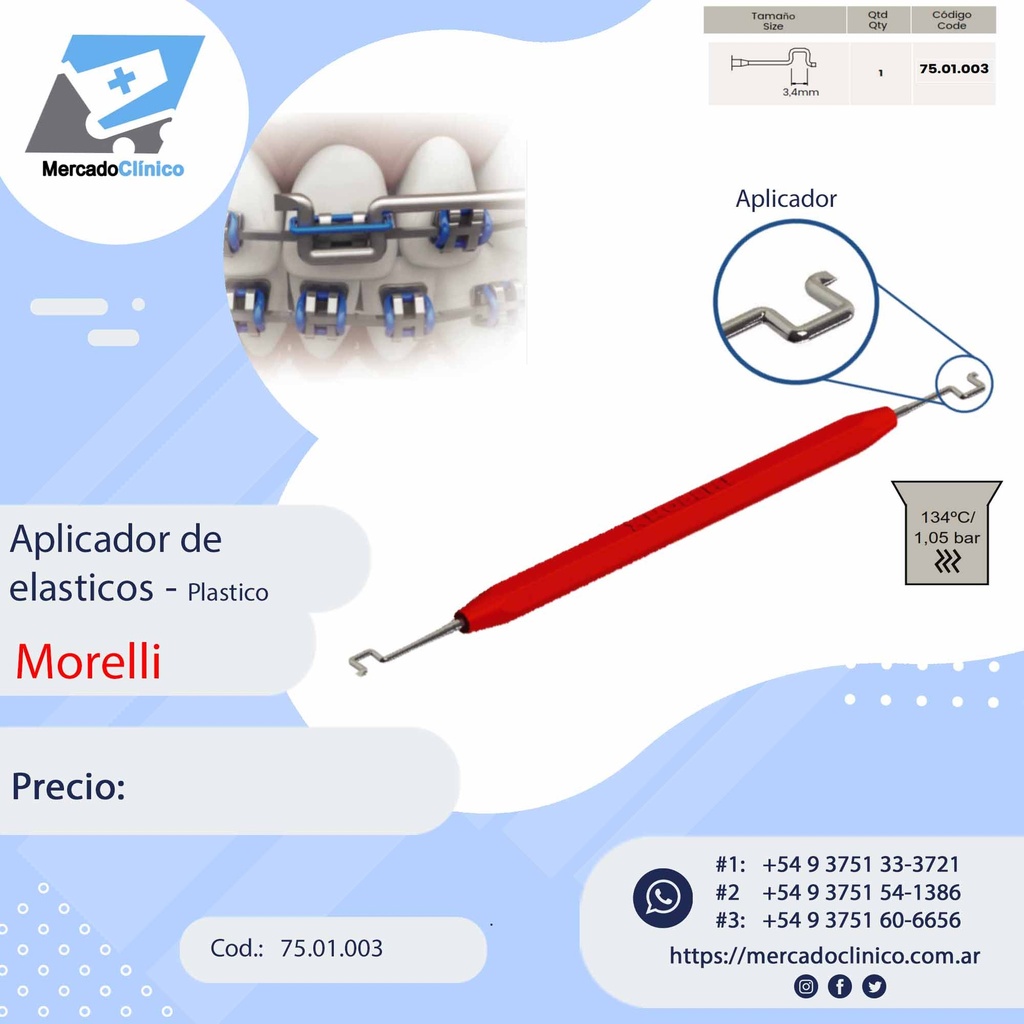 Aplicador de ligadura elástica - Plástico - Morelli