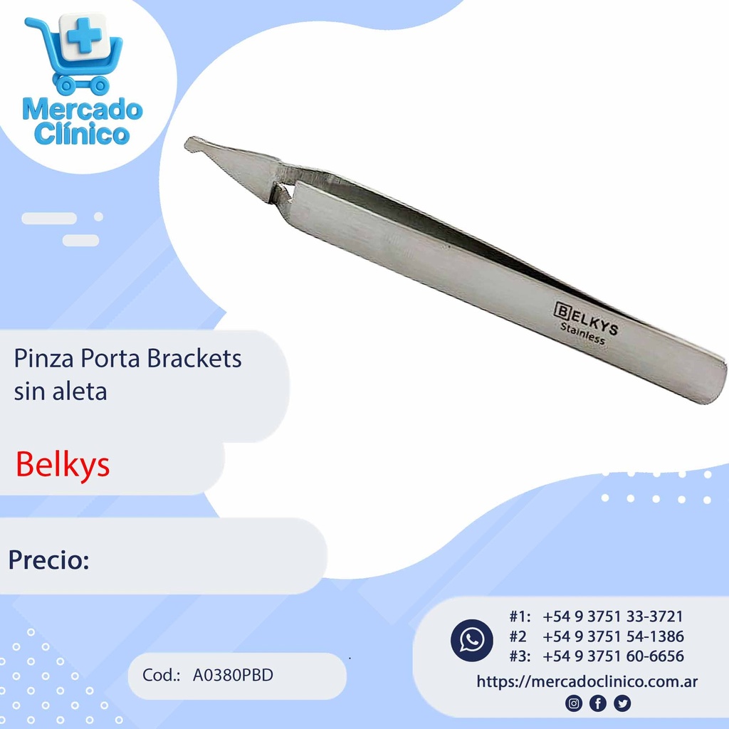Pinza Porta brackets - Posicionador - con aleta - Belkys