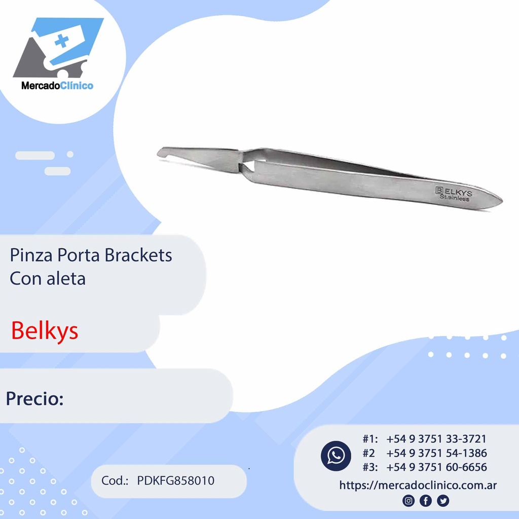 Pinza Porta brackets - Posicionador - con aleta - Belkys