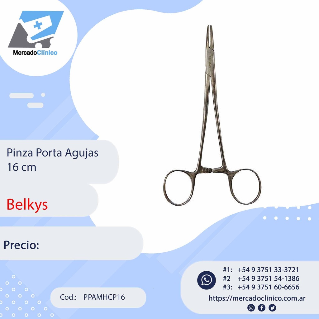 Pinza Porta Agujas 16 cm - Belkys