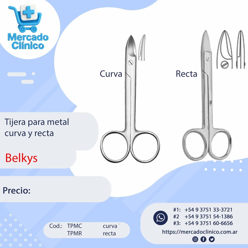 Tijera para cortar metal / matriz - recta o curva - Belkys