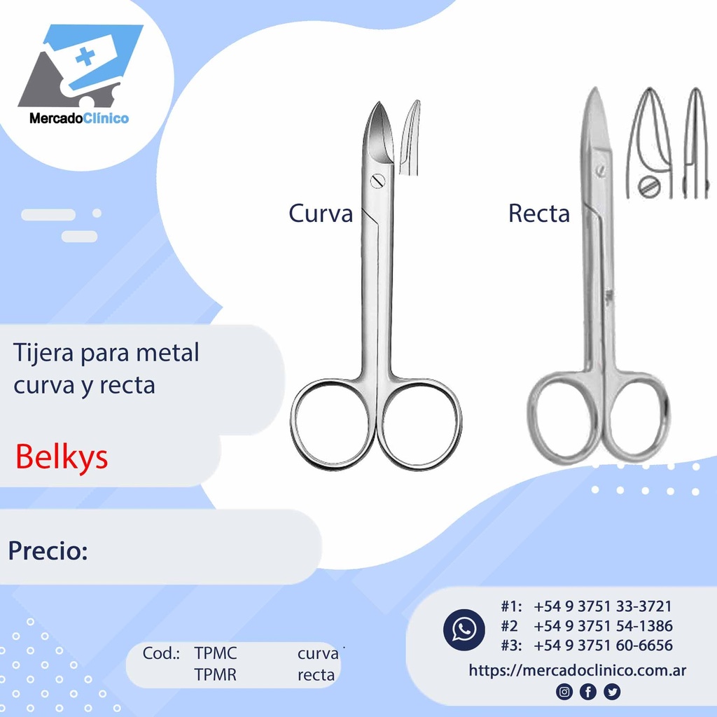Tijera para cortar metal / matriz - recta o curva - Belkys