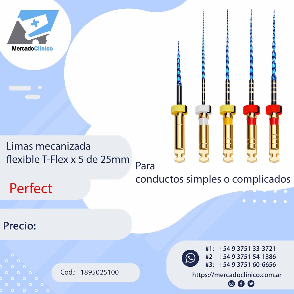 Limas mecanizada  flexible T-Flex x 5 de 25mm - Perfect