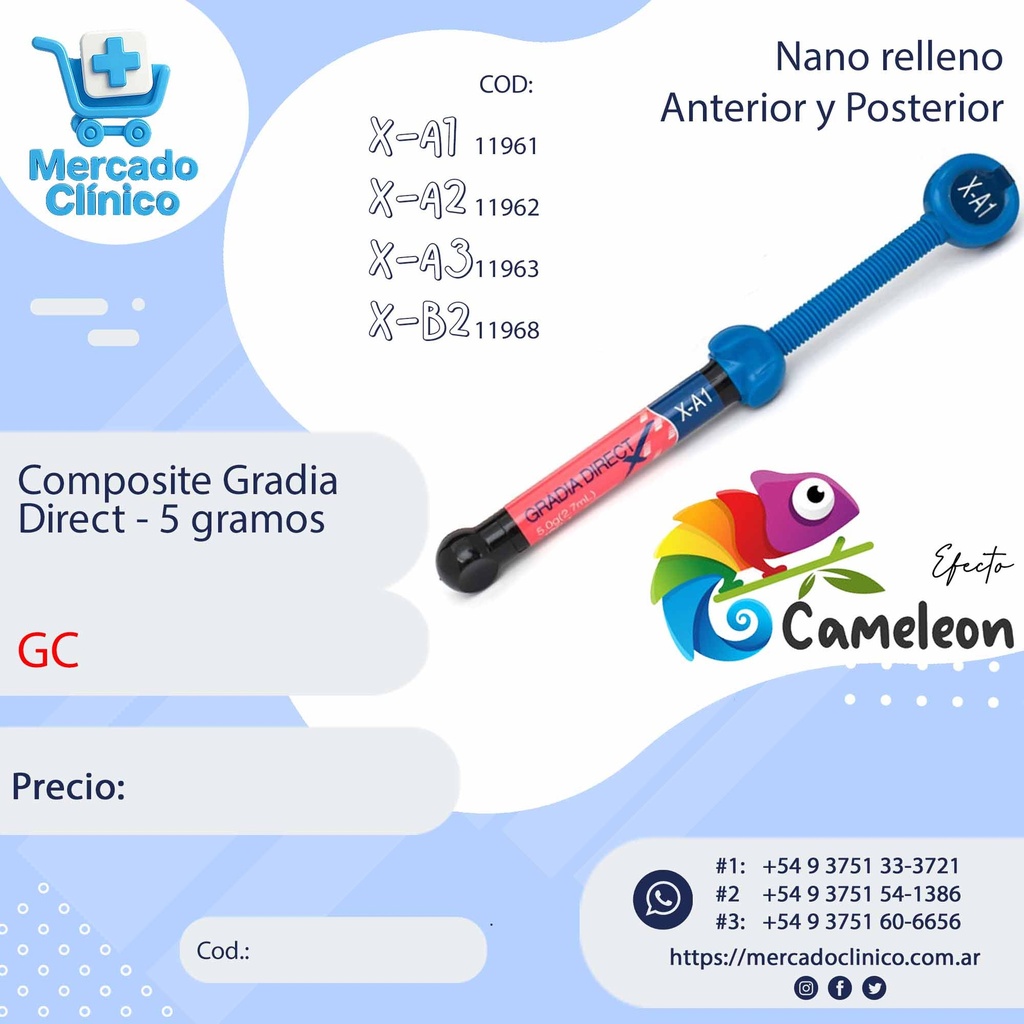 Composite  Gradia Direct  Varios colores - Nano relleno - GC