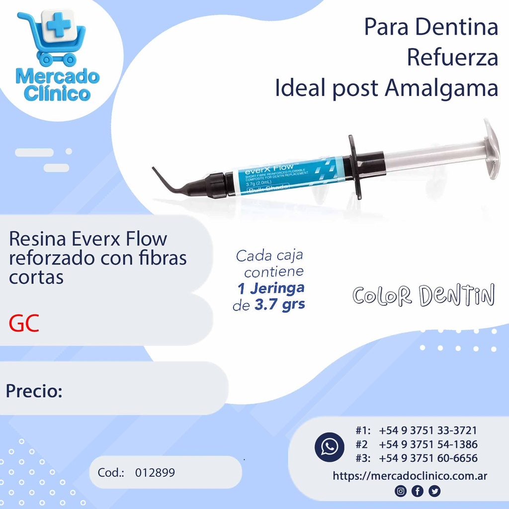 Resina Everx Flow   reforzado / Bulk - con fibras  cortas - 3,7 g - GC