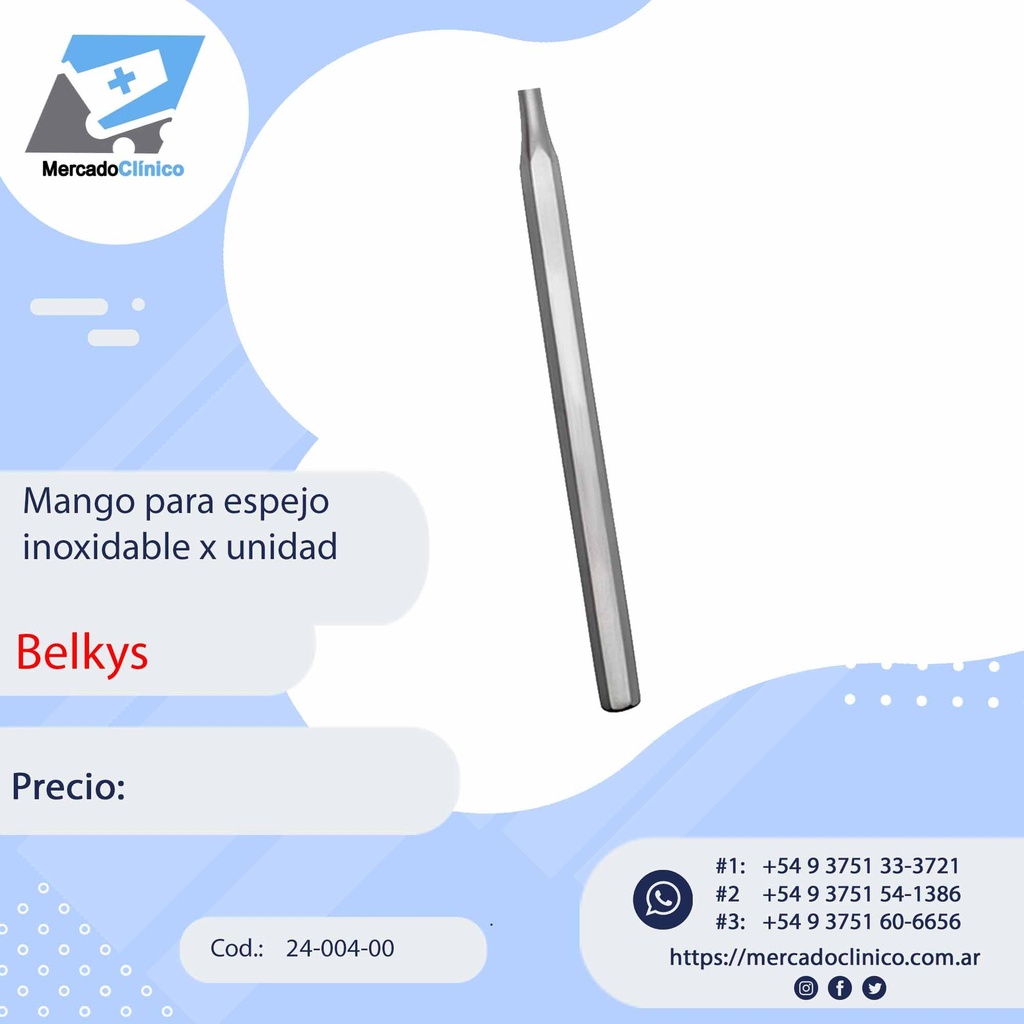 Mango para espejo inoxidable x unidad - Belkys