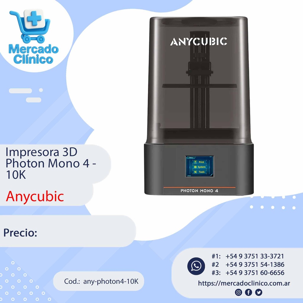 Impresora 3D Photon Mono 4 10k - Anycubic
