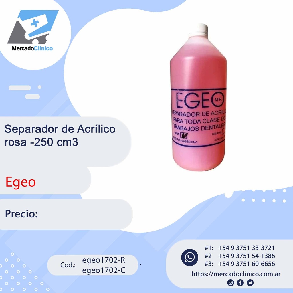 Separador de Acrílico - cristal 250cm3 - Egeo 