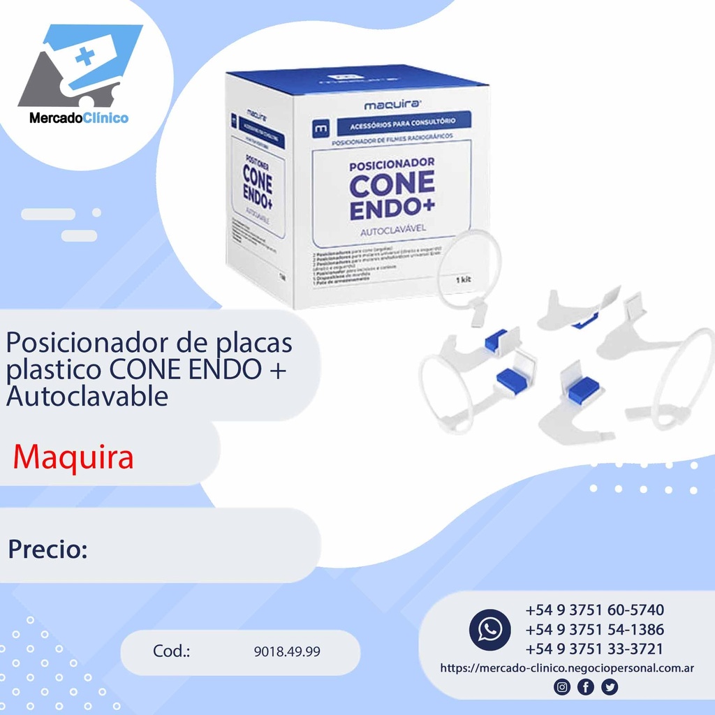 Posicionador de placas plastico CONE ENDO+ AUT -  Maquira 