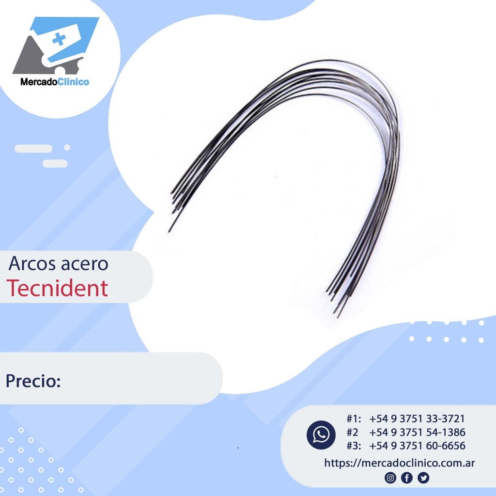 Arco Cuadrado Acero Ø0,16 x 0,16mm - (16x16) - Superelasticos - Tecnident