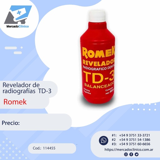Líquido de revelado radiográfico TD-3 - ROMEK