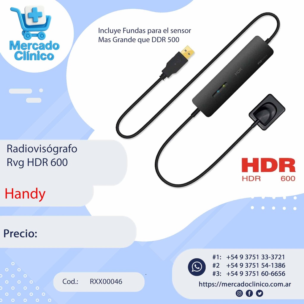 Radiovisógrafo / RVG / Sensor RX Digital HDR 600 - Handy