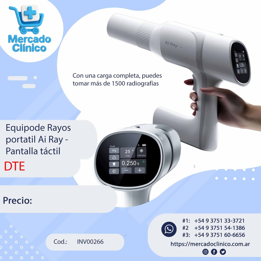Equipo de Rayos X portatil Ai Ray - Pantalla táctil - DTE