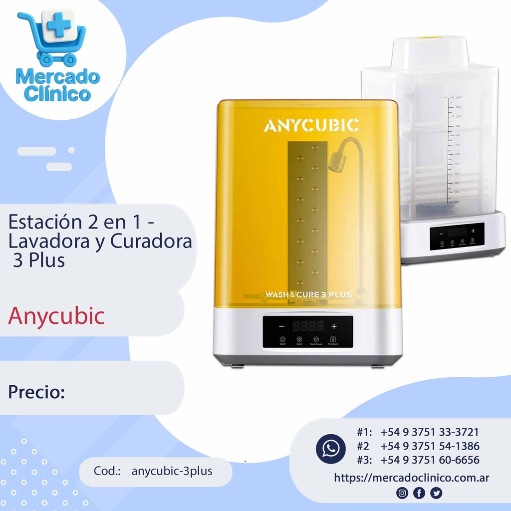 Estación 2 en 1 -  Lavadora y Curadora  - 3 Plus - Anycubic