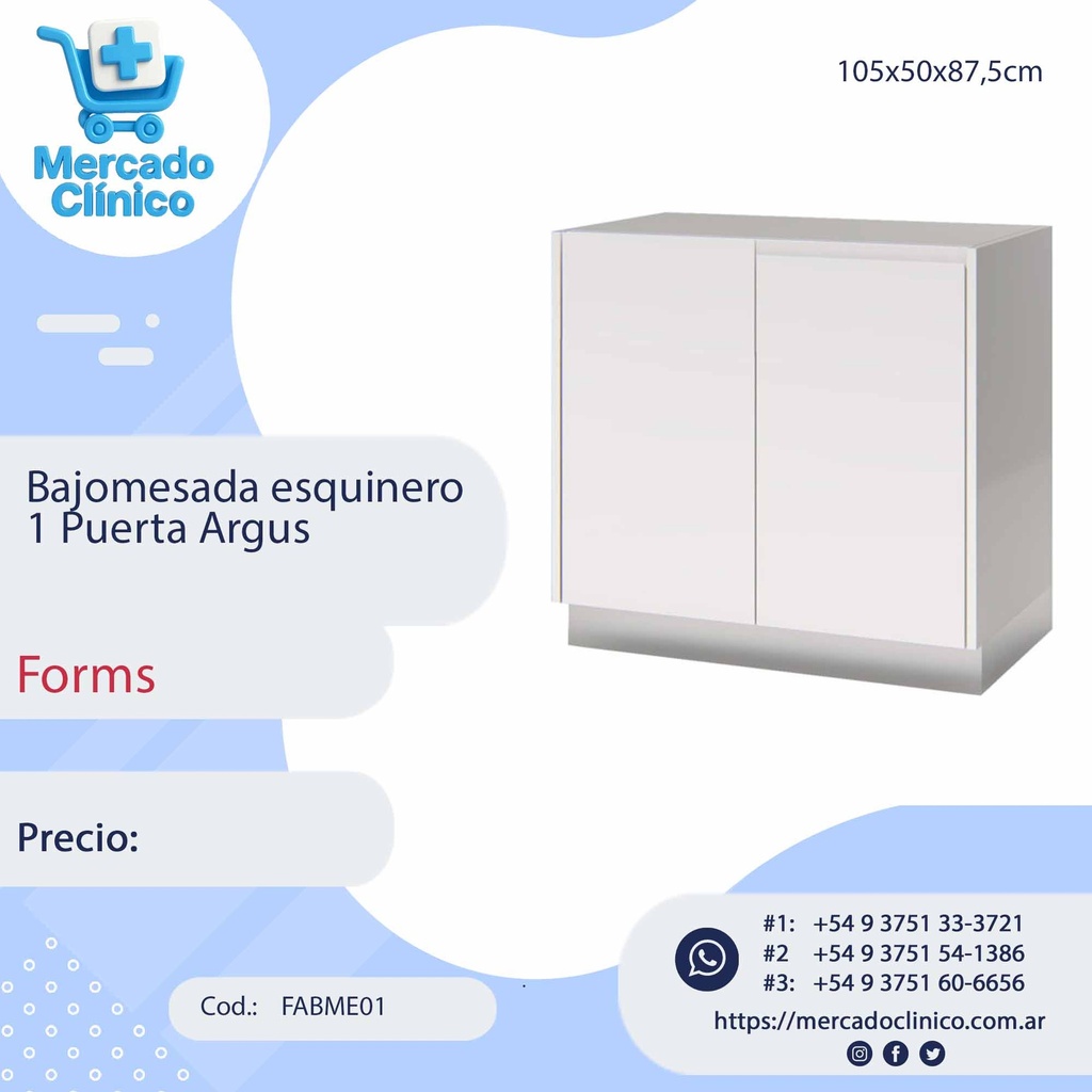 Bajomesada esquinero 1 Puerta Argus - Forms