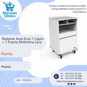 Rodante Assis Ecco 1 Cajón  + 1 Puerta Melamina Laca - Forms
