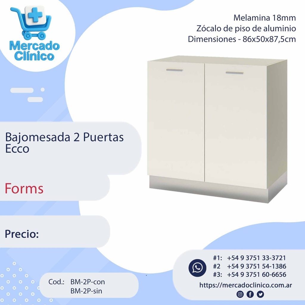 Bajomesada 2 Puertas Ecco- Forms