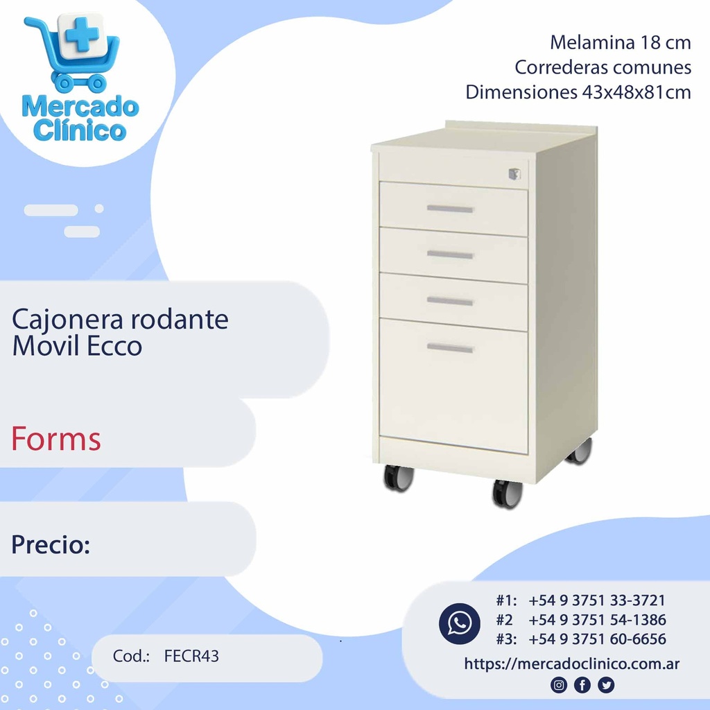 Cajonera rodante  Movil Ecco - Forms