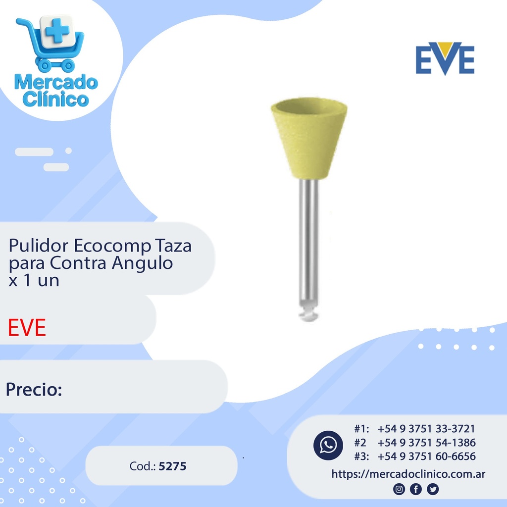 Pulidor Taza para Contra Ángulos- Ecocomp Taza x 1 un - EVE
