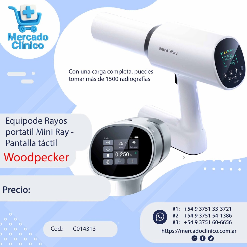 Equipo de Rayos  portatil Mini Ray - Pantalla táctil - Woodpecker
