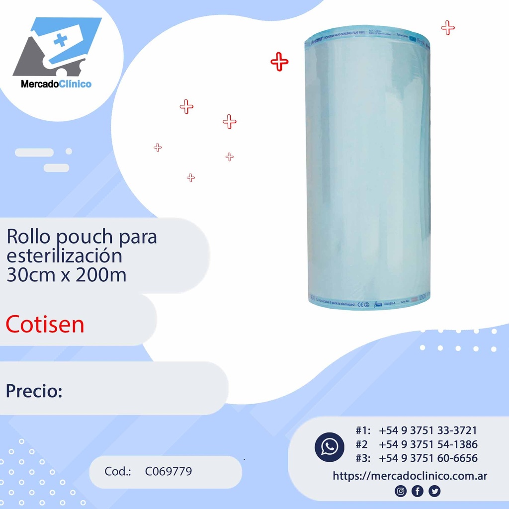 Rollo pouch para  esterilización  30cm x 200m - Cotisen