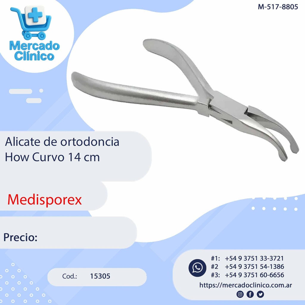 Alicate de ortodoncia How Curvo 14 cm - Medisporex