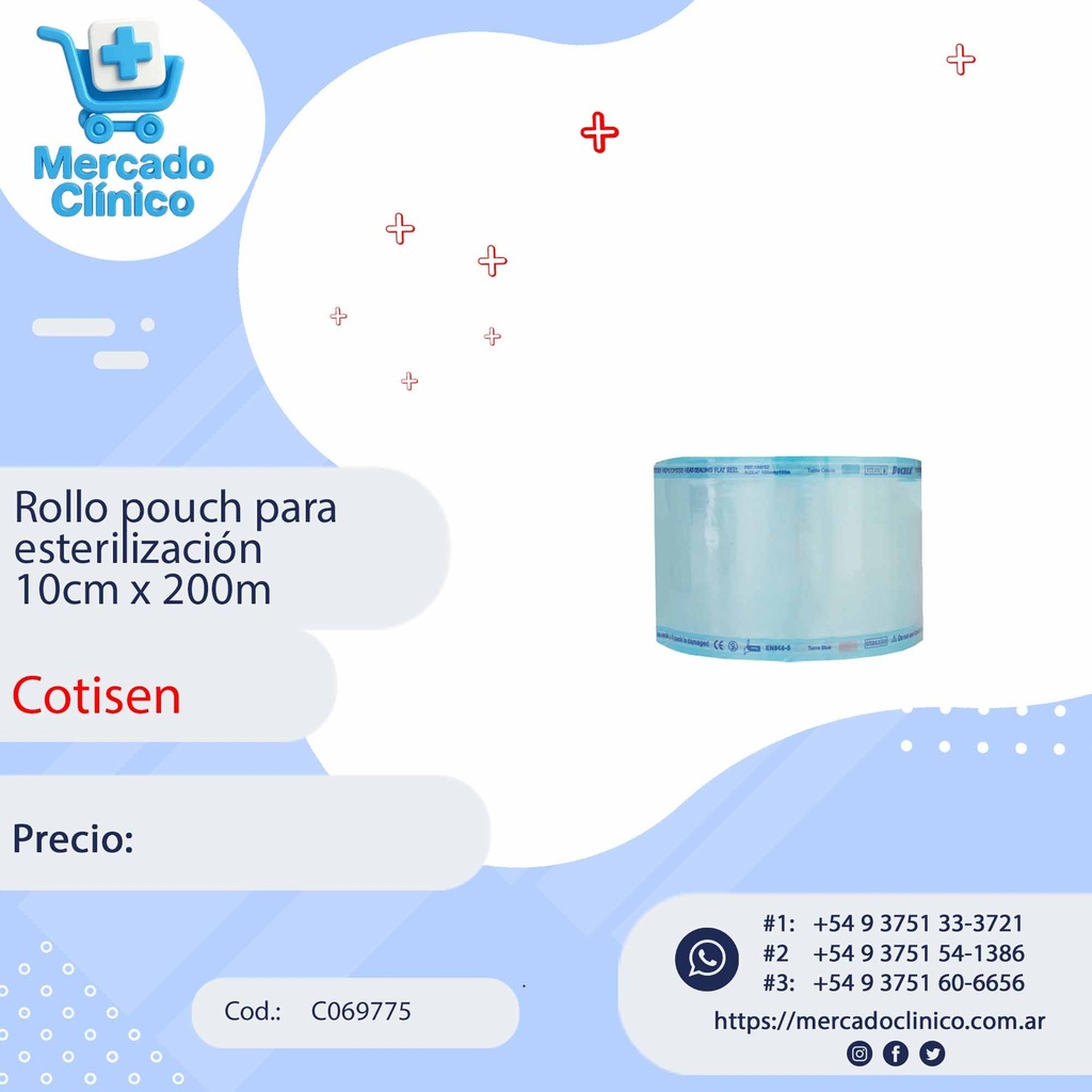 Rollo pouch para  esterilización  10cm x 200m - Cotisen