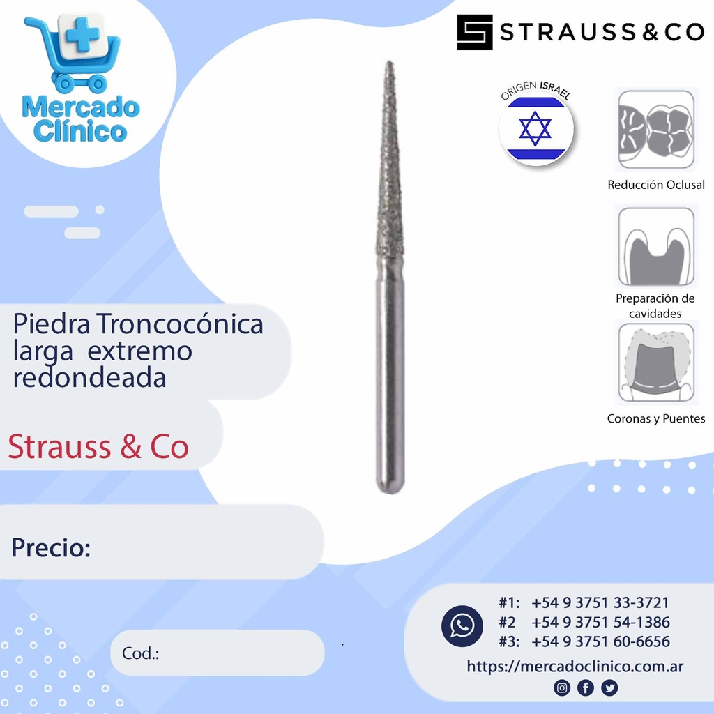 Piedra Troncocónica larga  extremo  redondeada - Strauss & Co