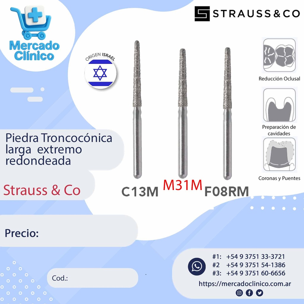 Piedra Troncocónica larga  extremo  redondeada - Strauss & Co