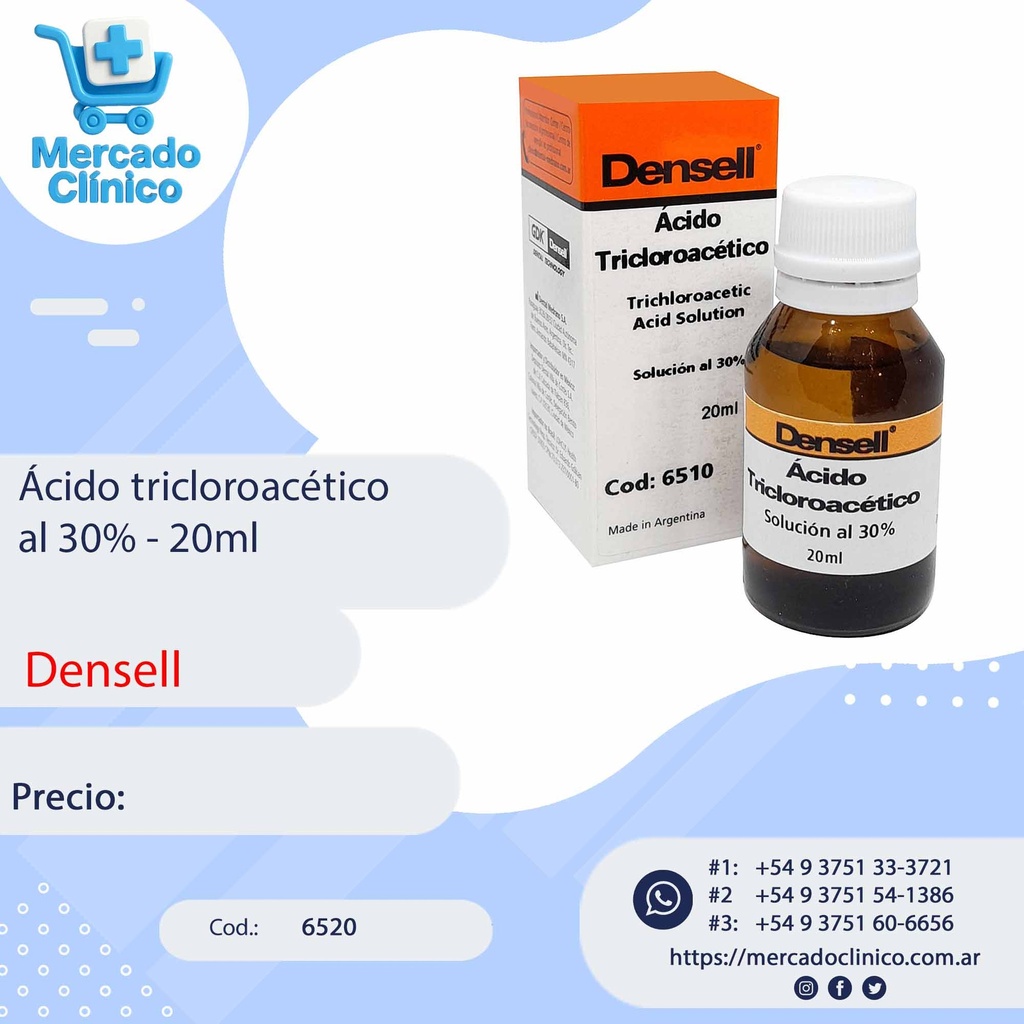 Ácido tricloroacético al 30% - 20ml - Densell
