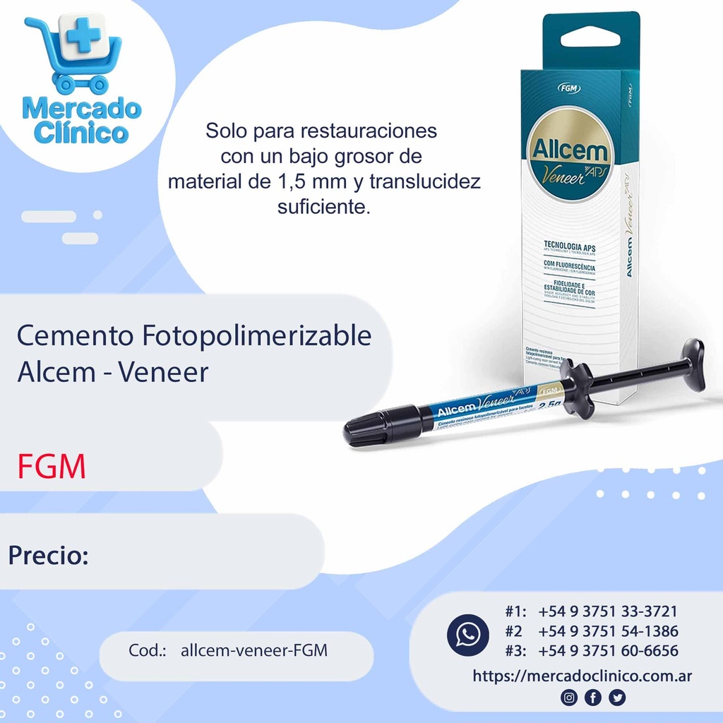 Cemento Fotopolimerizable Alcem - Veneer - FGM