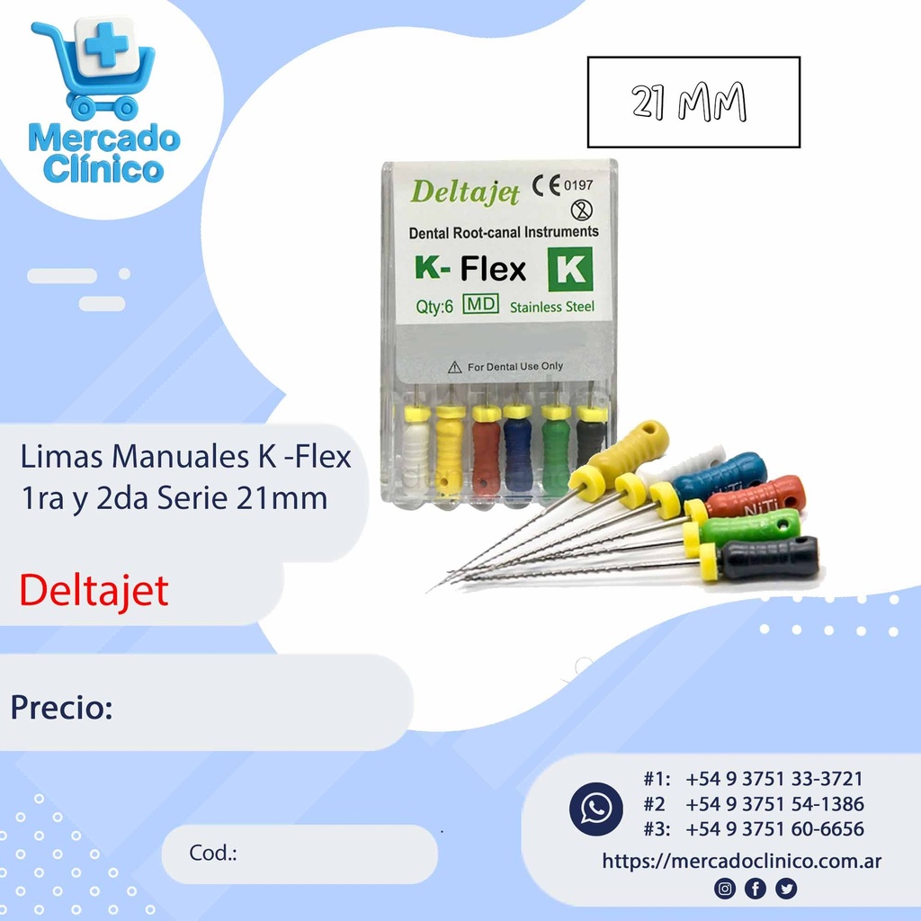 Limas Manuales K -Flex 1ra y 2da Serie 21mm - En Ac Inox - Deltajet
