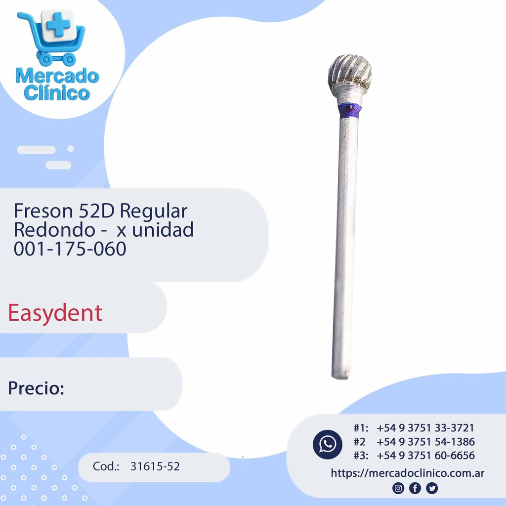 Freson 52D Regular Redondo -  x unidad 001-175-060   - Easydent